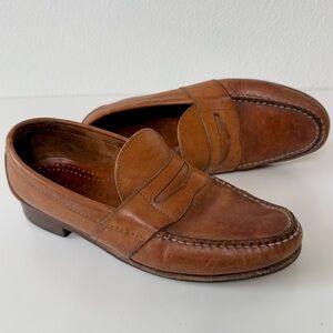 Cole Haan Men’s Leather Penny Loafers in British Tan-Made In USA-Size 8C